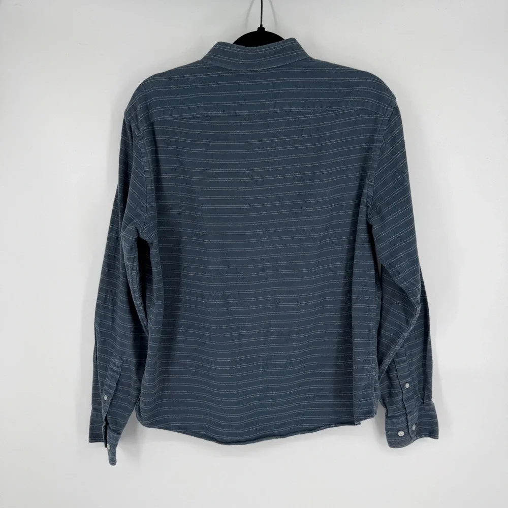 UNTUCKit Palmer Button Down Shirt Mens Medium Blue‎ Striped Jersey Cotton